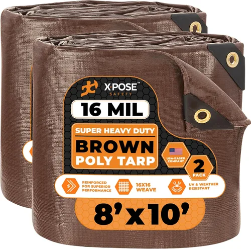 Vista 76 de Xpose Safety - Lona protectora de polietileno de 4 x 20 pies, 16 mil o 0.4mm de grosor, resistente y reforzada para evitar desgarros, resistente a