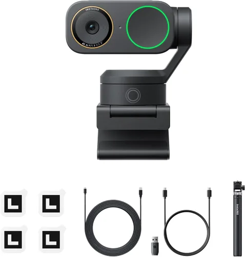 Vista 10 de Insta360 Link 2 Pro - Cámara web PTZ 4K para PC/Mac, sensor de 1/1.3 pulgadas, poca luz, seguimiento AI, HDR, micrófonos direccionales