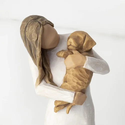 Vista 5 de Willow Tree Adorable You (perro dorado), Una amistad alegre, expresa la relación con un perro de compañía muy querido, figura esculpida pintada a