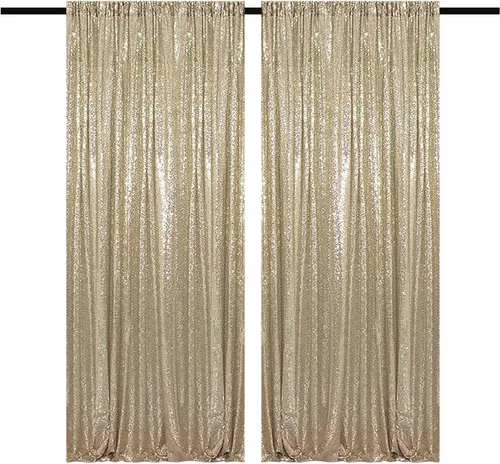 Vista 58 de Cortinas de Fondo de Lentejuelas Negras Cortinas Brillantes con Purpurina 2FTx8FT 2 Paneles para Decoraciones de Bodas Fiestas de Cumpleaños