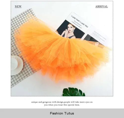 Vista 13 de REETAN Falda tutú de ballet de 6 capas de tul corto tutús para mujer
