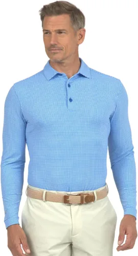 Vista 5 de IBKUL Polo de manga larga con protección solar UPF 50+ Icefil Cooling Tech Mini Check 95754 para hombre