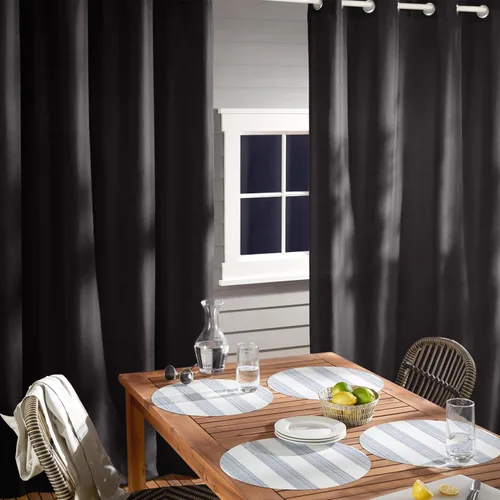 Vista 28 de TOWN & COUNTRY BASICS Cabana Cortinas Sólidas de Peso Pesado para Interiores y Exteriores, Opacidad de Filtrado de Luz con Parte Superior de Ojales