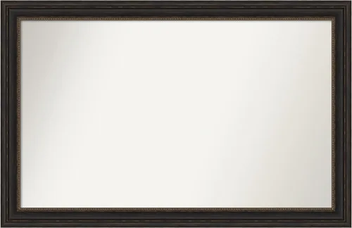 Vista 402 de Amanti Art Espejo de pared personalizado no biselado (25 x 25 pulgadas), marco de bronce acentuado, varios tamaños personalizados, espejo de baño