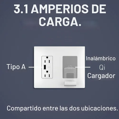 Vista 3 de Legrand Radiant - Cargador inalámbrico Qi de 15 amperios y salida USB tipo