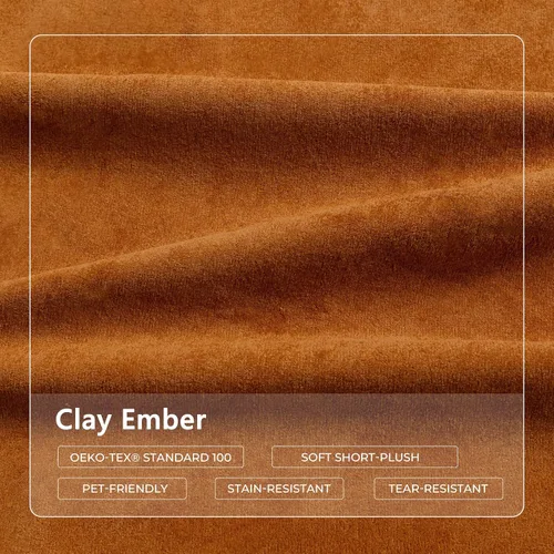 Vista 7 de Sofá biplaza modular con otomana, sofá deshuesado en forma de L, sofá modular personalizable, sofá cama de diseño de combinación libre, Clay Ember