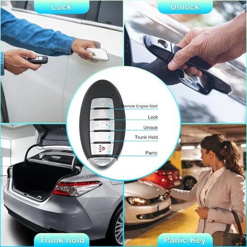 Vista 3 de X AUTOHAUX 2 unids 434MHz KR5TXN4 reemplazo inteligente de proximidad inserto de entrada sin llave remoto llavero para Nissan Rogue 2019 2020 2021 5