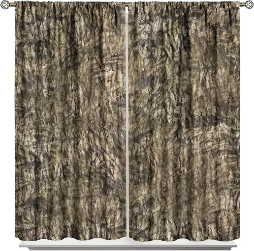 Vista 12 de Cortinas opacas de camuflaje de bosque, animales salvajes, osos, ciervos, alces, con bolsillo para barra, para sala de estar, dormitorio, decoración