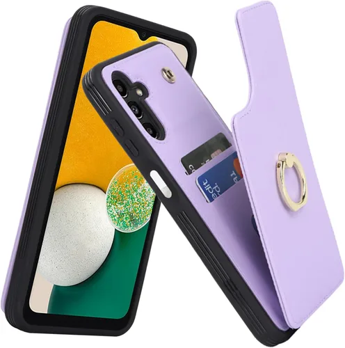 Vista 46 de Lipvina Funda para Samsung Galaxy A03s con tarjetero, Galaxy A03s Funda tipo cartera para mujer, tarjetero de crédito, soporte de anillo, fundas