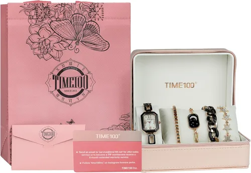 Vista 5 de TIME100 Women's Rectangle Watch and Bracelet Set, Women's Bracelet Watch Set，Gifts for Women