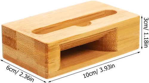 Vista 5 de HOMSFOU Amplificador de sonido para teléfono y soporte universal de madera para teléfono, 3.93 x 2.36 x 4.72 pulgadas, base de altavoz de escritorio