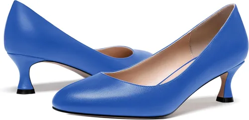 Vista 6 de MODENCOCO Zapatos de vestir de tacón bajo con punta redonda formal para mujer, estilo mate, de 2.0 in