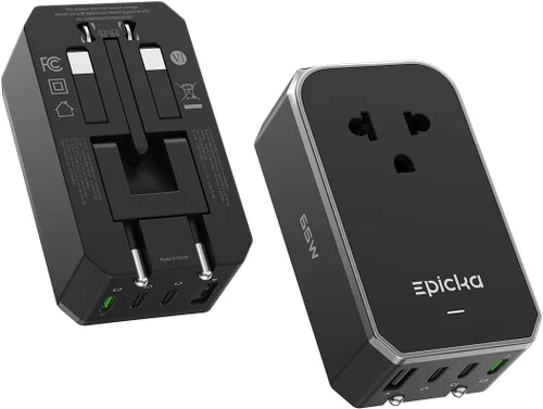 Vista 9 de EPICKA Adaptador de viaje universal Air 20W PD&QC con 1AC/3USB-C/1USB-A