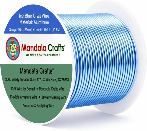 Vista 140 de Mandala Crafts - Alambre de aluminio anodizado de calibre 22 para hacer joyas - 137.2 m de alambre flexible surtido y coloreado - Doble para bonsái