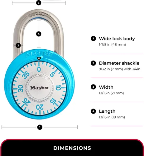 Vista 6 de Cerradura de combinación Master Lock 1561, 1561DLTBLU