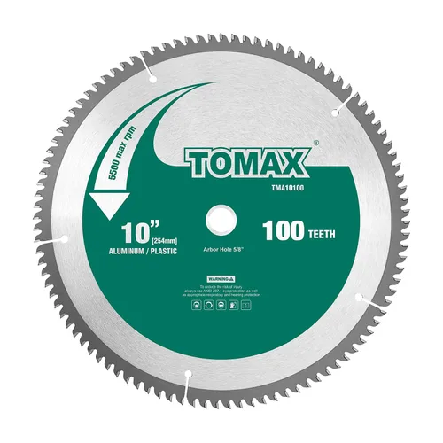Vista 3 de TOMAX - Hoja de sierra de 6-1/2 pulgadas, 60 dientes, TCG, de aluminio delgado y metal no ferroso, con eje DMK de 5/8 pulgadas