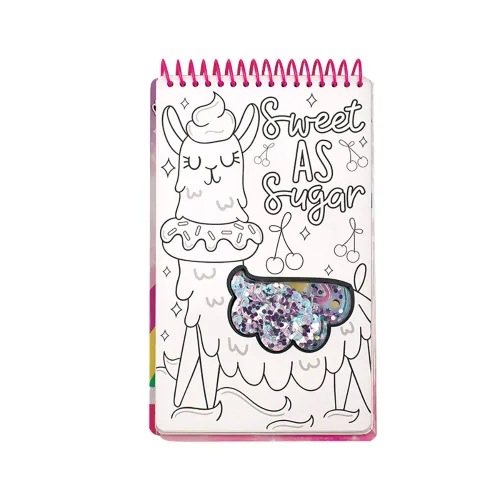 Vista 4 de Fashion Angels Llama Shaker - Portafolio compacto de bocetos/libro de bocetos de llama/libro para colorear, marrón/a, 7.6 onzas