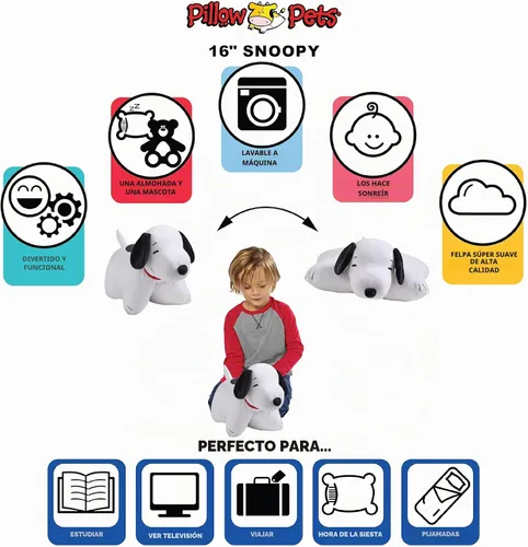 Vista 4 de Pillow Pets Peanuts Snoopy - Peluche de 16 pulgadas