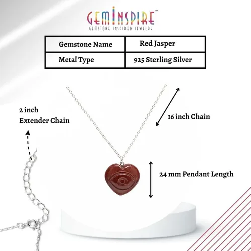 Vista 6 de Collar en forma de corazón, collar de mal de ojo, collar con colgante de corazón, ligero, uso diario, cadena ajustable de plata 925 de 16 + 2