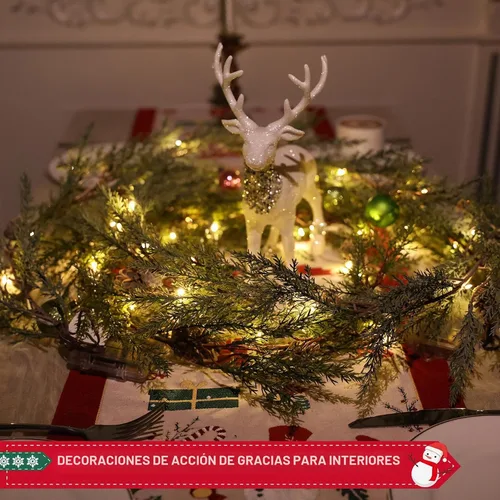 Vista 2 de Guirnalda de Navidad de 6 pies con luces, 30 luces cálidas con 8 modos