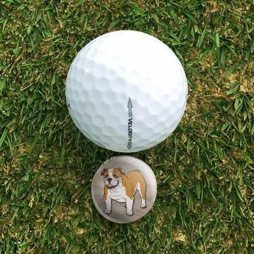 Vista 3 de GRAPHICS & MORE Pinza para sombrero de golf con marcador magnético de bola de Bulldog Inglés