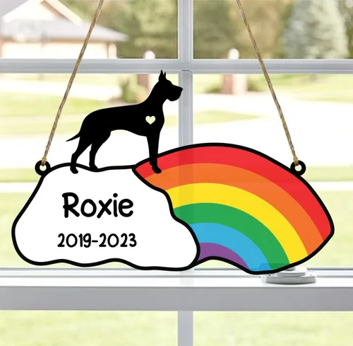 Vista 35 de LOVELYPOD Rainbow Bridge - Regalos conmemorativos para mascotas, regalos conmemorativos para perros afganos por pérdida de sabueso afgano, regalo