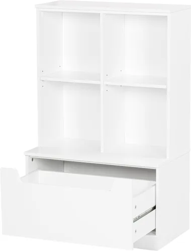 Vista 9 de UTEX Estantería para niños y organizador de almacenamiento de juguetes, estantería para niños pequeños con cubículos, estante de madera ajustable