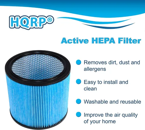 Vista 2 de HQRP Paquete de 2 filtros de cartucho HEPA H13 de alta eficiencia de repuesto para Shop Vac 90340 tipo W 90304 90350 90333 9034033 9035033 9030433