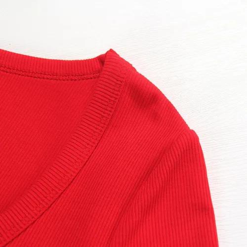 Vista 2 de PALINDA Camisetas ajustadas con cuello redondo y cuello redondo para mujer, básicas, sólidas, de manga larga