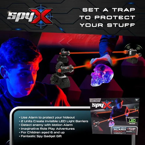 Vista 2 de SpyX / Lazer Trap Alarm - Juguete de alarma láser seguro para niños espía para proteger cosas. artilugio espía haz infrarrojo invisible para niños.