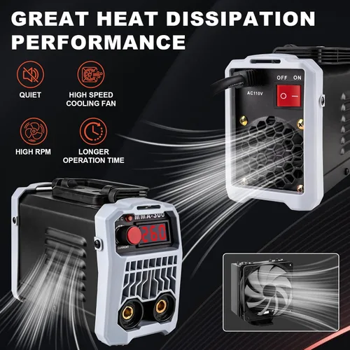 Vista 6 de BetyBedy Mini soldador de palo, máquina de soldadura portátil, máquina de soldadura MMA-300Amp de 110 V con arranque en caliente, fuerza de arco
