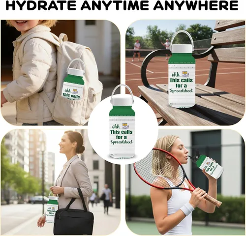 Vista 7 de Botella de agua de contabilidad de 25 onzas con tapa de popote y tapa de bebida directa, botellas de agua de acero inoxidable contables, botella