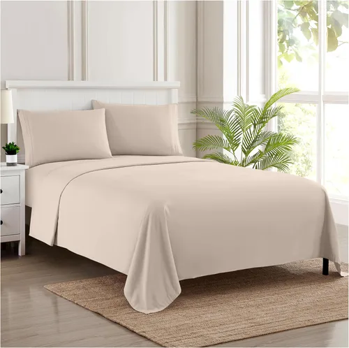 Vista 26 de Juego de sábanas extrasuaves de tamaño individual, ropa de cama transpirable y lujosa con correas elásticas integradas para las esquinas, colección