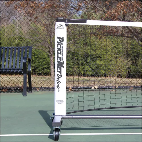 Vista 2 de ONCOURT OFFCOURT PickleNet Deluxe TAPND - Ruedas de bloqueo de tubos ovalados de 22 x 34 pulgadas, sistema de red de pickleball
