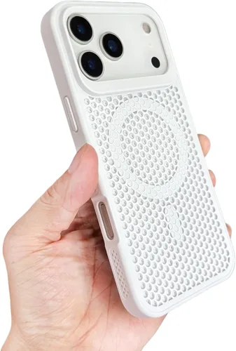 Vista 16 de Funda protectora para iPhone 13, compatible con MagSafe, doble capa de disipación de calor de panal de abeja, transpirable y a prueba de golpes