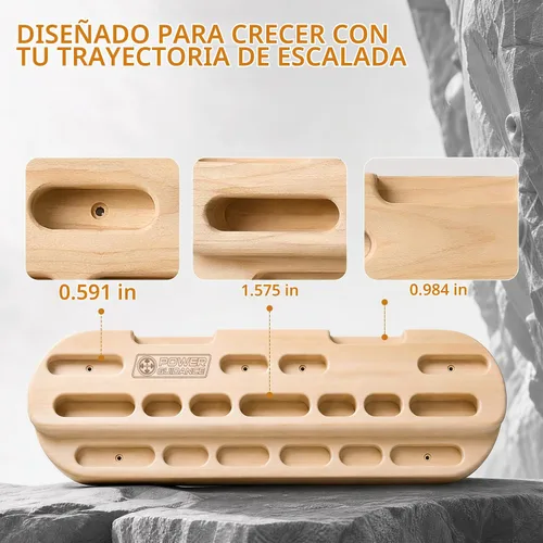Vista 4 de POWER GUIDANCE Tabla de Agarre de Escalada en Roca, Fortalecedor de Manos de Madera, Ejercitador de Antebrazo para Escaladores y Atletas