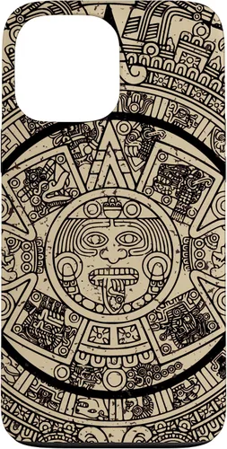 Vista 23 de Funda para iPhone 16 Mexican Aztec Sun Stone Maya Calendar VII