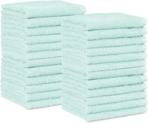 Vista 12 de Amazon Basics Toallas de algodón para la cara, suaves, absorbentes, paquete de 12, color negro, 12 x 12 pulgadas