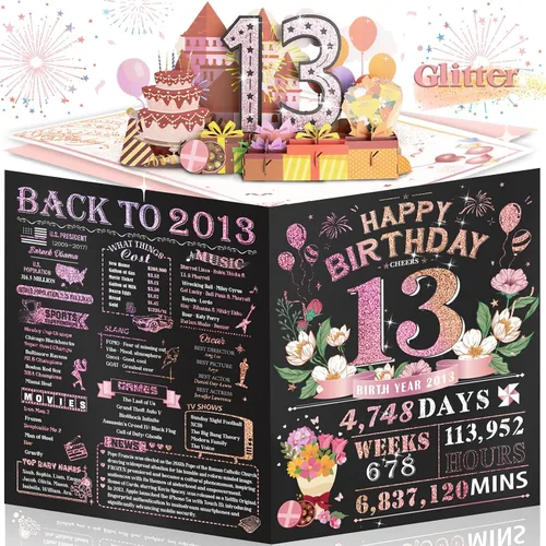 Vista 28 de Tarjeta de cumpleaños número 10 para niña, niño, nieto, nieta, hijo, hija, gigante, desplegable, “Happy 10th Year Old”, decoración, regalo de Negro