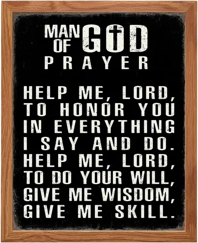 Vista 10 de Arte de pared religioso y decoración para hombres, regalos católicos cristianos para hombres, marido, él, póster inspirador motivacional espiritual