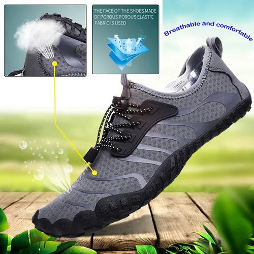 Vista 2 de Zapatos de agua para hombre y mujer, zapatos descalzos de secado rápido, deportes al aire libre para natación, piscina, playa, surf, caminar, agua
