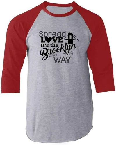 Vista 6 de Pop Threads Spread Love Its The Brooklyn Way Graphic Tee Camiseta para hombre