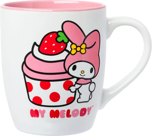 Vista 45 de Silver Buffalo Strawberry Shortcake Bake the World a Better Place - Taza ancha de cerámica con leche, 17 onzas