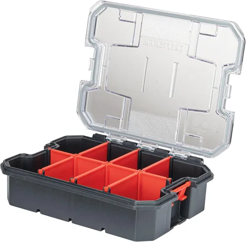 Vista 3 de CRAFTSMAN VERSASTACK Organizador de almacenamiento, organizador de piezas pequeñas, 8 compartimentos, tapa incluye pestillo seguro (CMST17827)