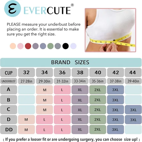 Vista 5 de Evercute Zip Front Post-Surgery Bra Women's Wireless Sports Bras Padded Strappy Medium Support Yoga Exercise Athletic Bras