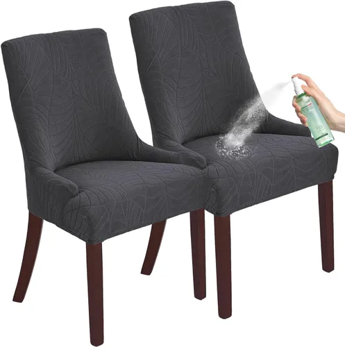 Vista 23 de Wingback - Funda impermeable para silla, funda de jacquard elástica (beige, 1 unidad) Instant room refresh with easy cleanup, dependable mess