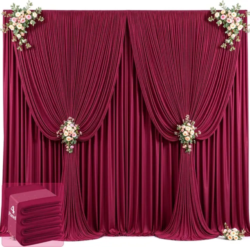 Vista 35 de 20 pies x 12 pies Cortinas de Telón de Fondo Azul Bebé Sin Arrugas para Bodas y Fiestas, Telón de Fondo de Tela Azul, Cortinas para Bodas