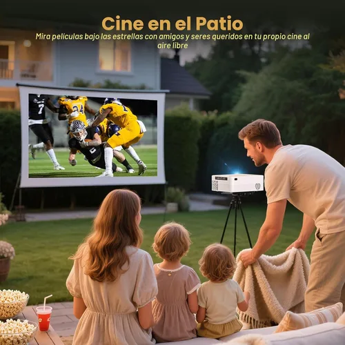 Vista 8 de Mini proyector, proyector portátil con WiFi y Bluetooth, proyector inteligente para exteriores con cable HDMI, 300 ANSI, corrección trapezoidal