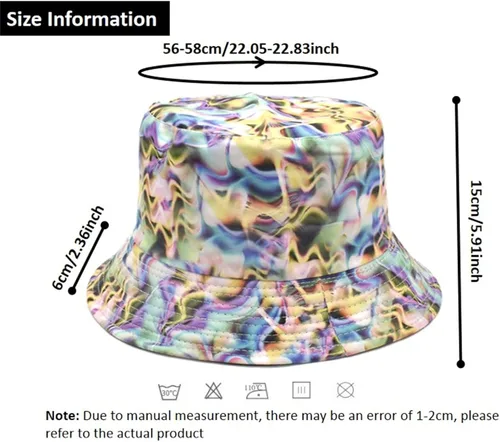 Vista 2 de Pure Pang Sombreros de pescador unisex Y2K sombreros de pescador plegable divertido impreso al aire libre sombrero de sol