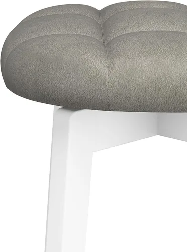 Vista 5 de Hillsdale Muebles Odette Taburete giratorio de madera sin espalda, color blanco
